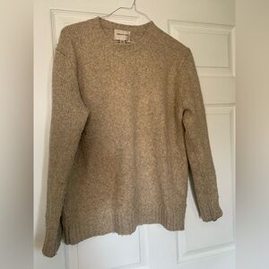Industry Unisex Beige Wool Blend Crewneck Sweater Size S Small